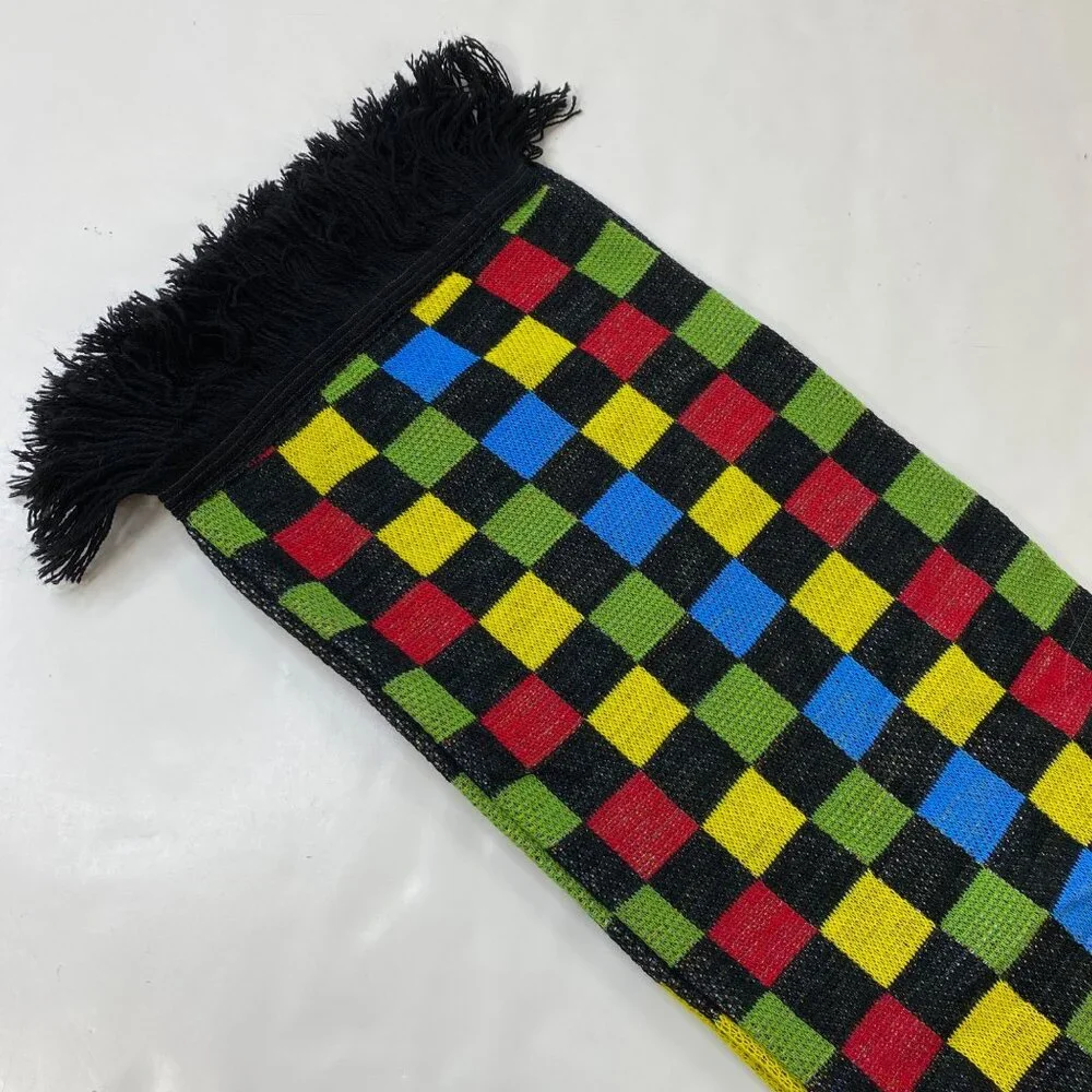 Ebay Open 2023 Scarf With Colorful Checkered & Striped Design